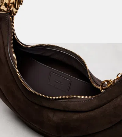 Chloé Chain Horse Small Suede Shoulder Bag