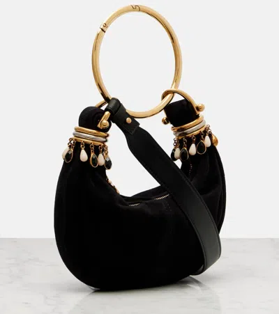 Chloé Bracelet Mini Top-handle Bag In Suede With Beads