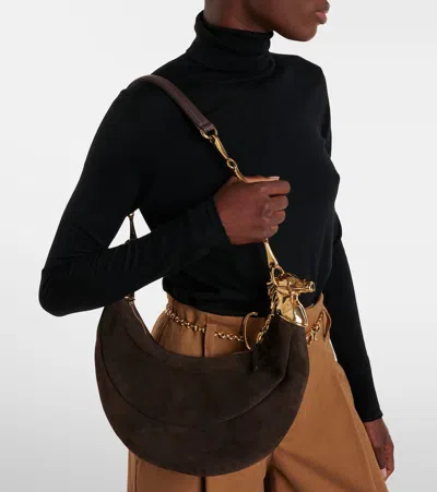 Chloé Chain Horse Small Suede Shoulder Bag