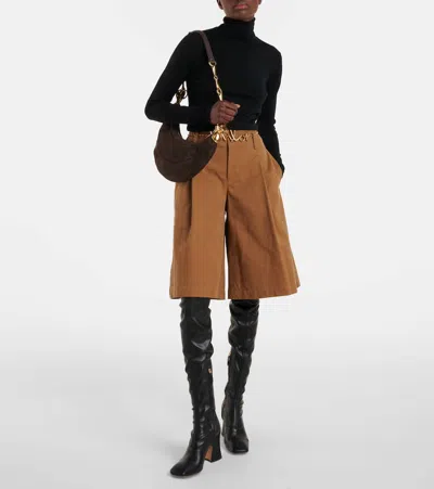 Chloé Chain Horse Small Suede Shoulder Bag
