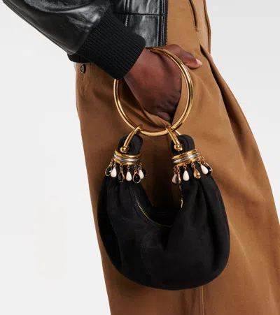 Chloé Bracelet Mini Top-handle Bag In Suede With Beads