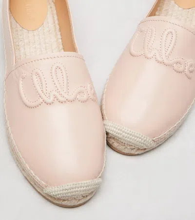 Chloé Isla Logo Leather Espadrilles