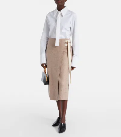 Jil Sander Wool-blend Midi Skirt