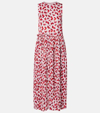 Jil Sander Floral Pleated Midi Dress