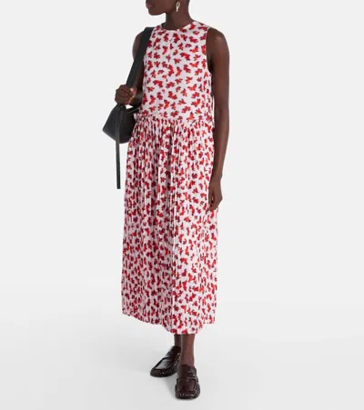 Jil Sander Floral Pleated Midi Dress