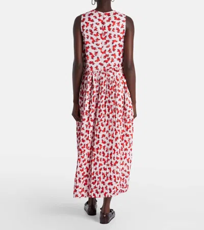 Jil Sander Floral Pleated Midi Dress