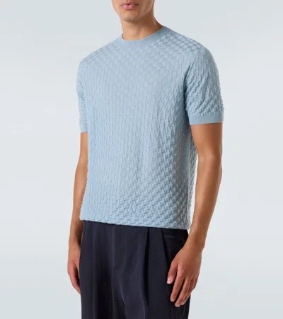 Giorgio Armani Cashmere And Silk Sweater In Blue