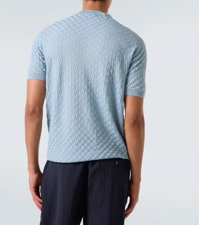 Giorgio Armani Cashmere And Silk Sweater In Blue