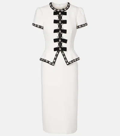 Jenny Packham Bisou Crystal-embellished Midi Dress In White