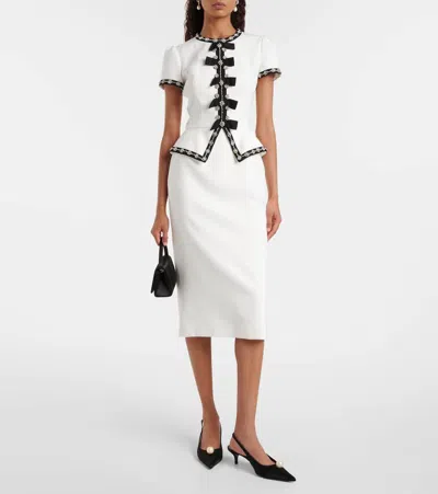 Jenny Packham Bisou Crystal-embellished Midi Dress In White