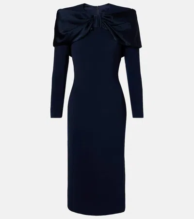 Jenny Packham Satin Bow Penny Midi Dress In Blue