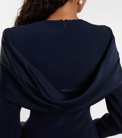 Jenny Packham Satin Bow Penny Midi Dress In Blue