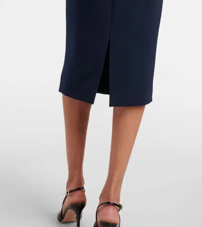 Jenny Packham Satin Bow Penny Midi Dress In Blue