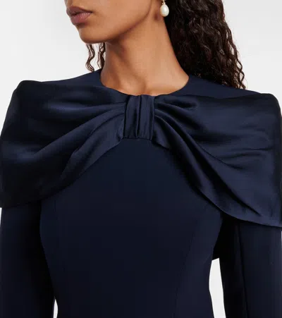 Jenny Packham Satin Bow Penny Midi Dress In Blue