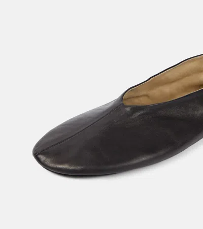 The Row Leather Slip-on Shoes