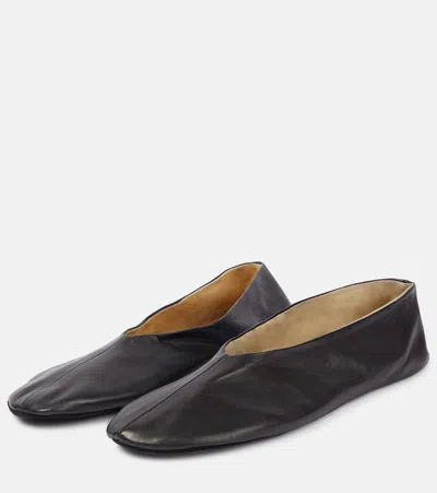 The Row Leather Slip-on Shoes