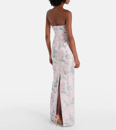Markarian Odessa Strapless Brocade Column Gown In Pink