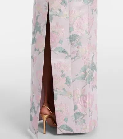 Markarian Odessa Strapless Brocade Column Gown In Pink