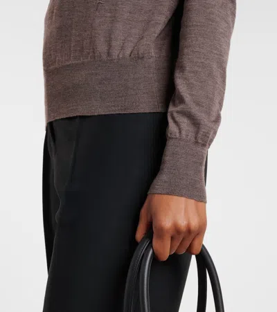 Ferragamo Wool Turtleneck Sweater In Brown