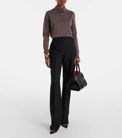 Ferragamo Wool Turtleneck Sweater In Brown