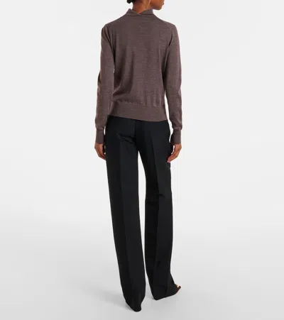 Ferragamo Wool Turtleneck Sweater In Brown