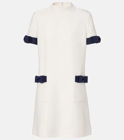 Valentino Crepe Couture Bow-detail Minidress In White