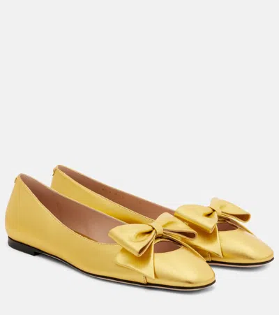 Valentino Bowow Metallic Leather Ballet Flats
