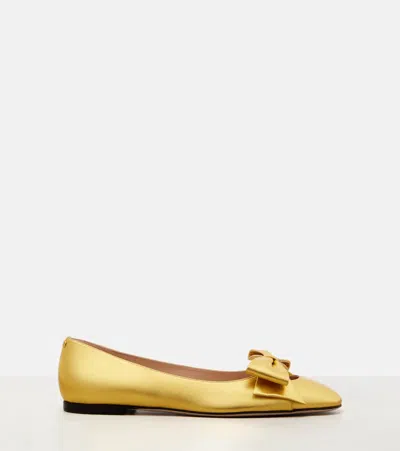 Valentino Bowow Metallic Leather Ballet Flats