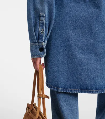 Prada Denim Oversized Shirt In Blue
