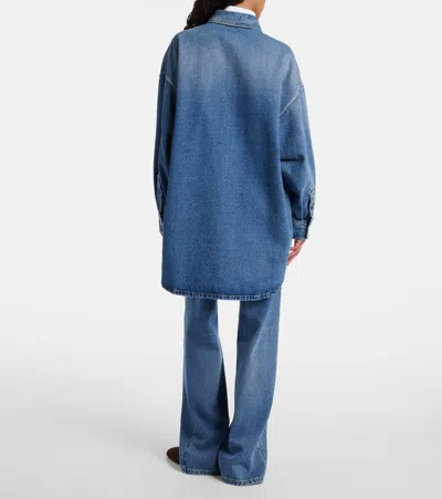 Prada Denim Oversized Shirt In Blue