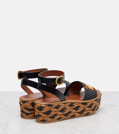 Valentino Bribri Raffia And Leather Espadrilles In Multi