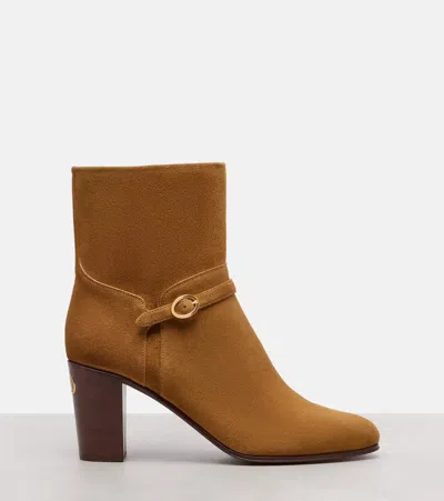 Valentino Suede Pattie Heeled Ankle Boots 75
