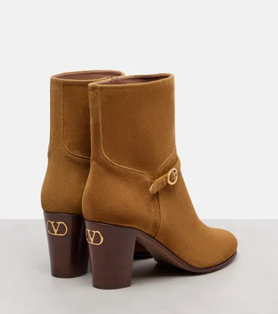 Valentino Suede Pattie Heeled Ankle Boots 75