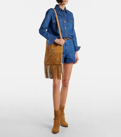 Valentino Suede Pattie Heeled Ankle Boots 75