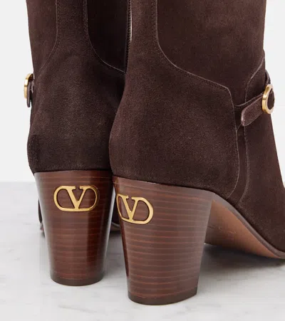 Valentino Pattie 75 Suede Ankle Boots