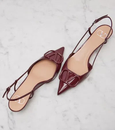 Valentino Patent Leather Vlogo Slingback Pumps 40