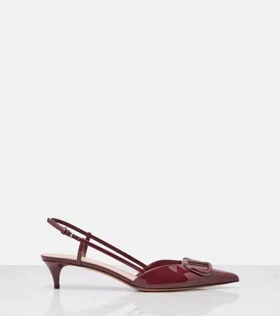 Valentino Patent Leather Vlogo Slingback Pumps 40