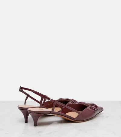 Valentino Patent Leather Vlogo Slingback Pumps 40