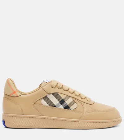 Burberry Beige Leather Terrace Sneakers