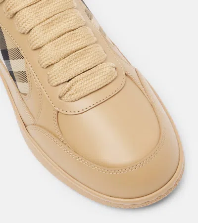 Burberry Beige Leather Terrace Sneakers