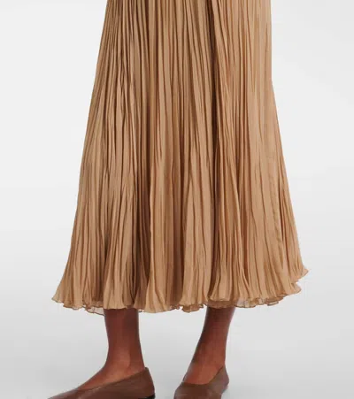 Ralph Lauren Jordyn Pleated Chiffon Maxi Skirt In Brown