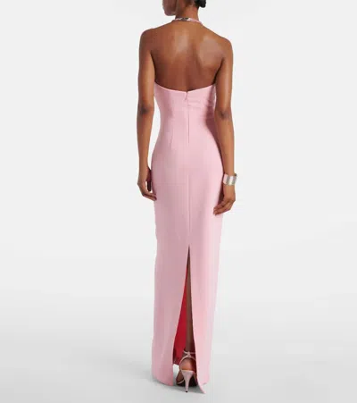 Solace London Riva Embellished Halterneck Gown In Pink
