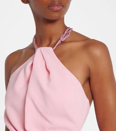 Solace London Riva Embellished Halterneck Gown In Pink