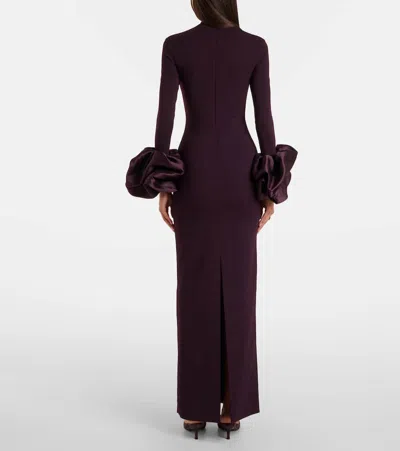 Solace London Viviana Satin-trimmed Gown In Purple