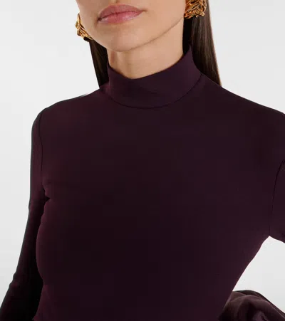 Solace London Viviana Satin-trimmed Gown In Purple
