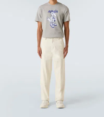 Moncler Mascot Logo Cotton T-shirt In Gray