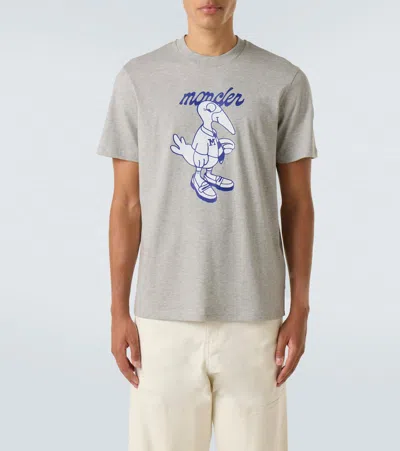 Moncler Mascot Logo Cotton T-shirt In Gray