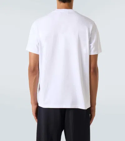 Moncler Mens White Graphic-print Crewneck Cotton T-shirt