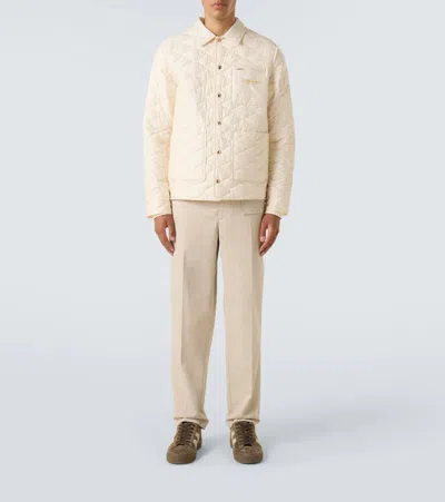 Moncler Tailored Cotton Gabardine Pants In Neutral