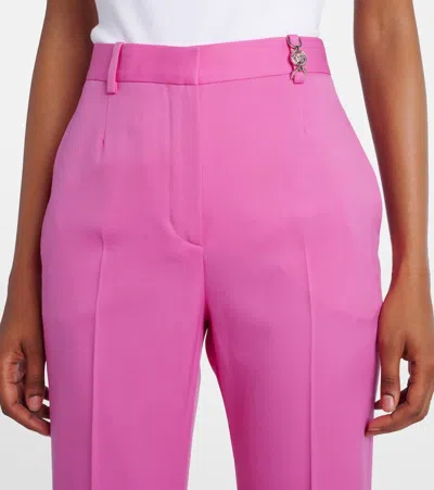 Versace Embellished High-rise Wool Flared Pants